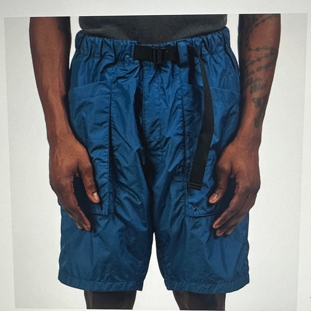 Goldwin Blue Nylon cargo Shorts
